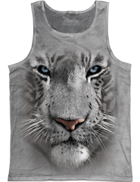 White Tiger Face Tank available now at Novelty Every Wear!